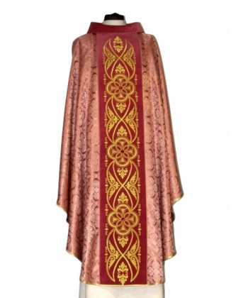 Ornat z rozetą kolor różowy - pas aksamit (8)