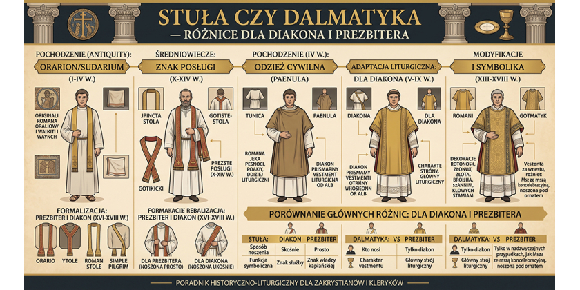 Stuła czy dalmatyka — różnice dla diakona i prezbitera