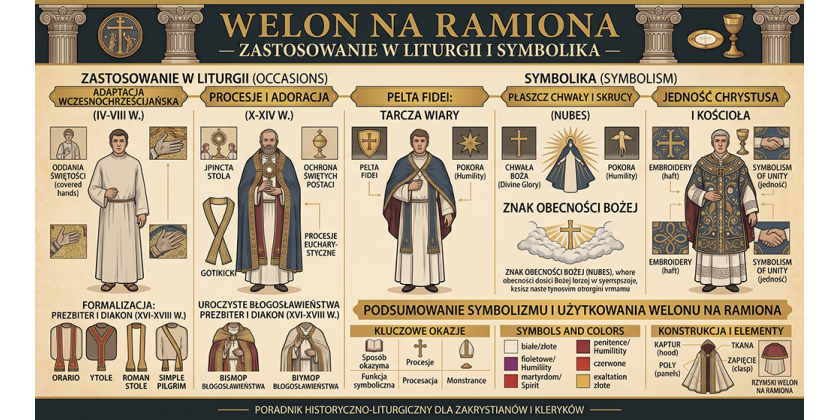 Welon na ramiona — zastosowanie w liturgii i symbolika