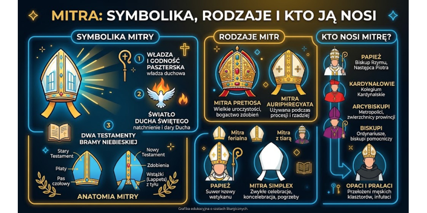 Mitra — symbolika, rodzaje i kto ją nosi